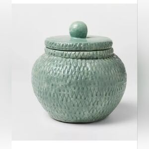 Woven Texture Ceramic Canister Blue - Threshold™ designed with Studio McGee